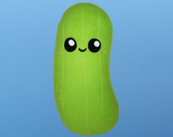 Kawaii Pickle Plush, Cute Food Pillow, Play Food Toy, Handmade
