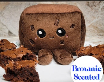 Kawaii Little Brownie Plush, Cute Food Pillow, Play Food Toy, Scented, Sensory Plush, Handmade