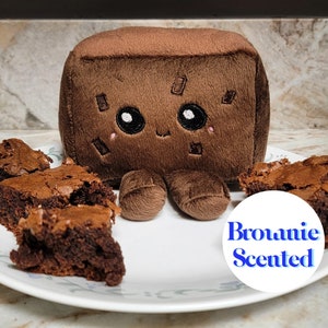 Kawaii Little Brownie Plush, Cute Food Pillow, Play Food Toy, Scented, Sensory Plush, Handmade