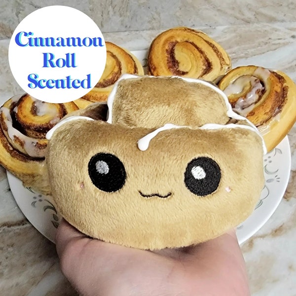 Kawaii Little Cinnamon Roll Peluche, Oreiller alimentaire mignon, Jouet alimentaire de jeu, Parfumé, Fait à la main