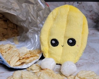 Kawaii Little Potato Chip Plush, Cute Food Pillow, Sensory Toy, Play Food, Handmade