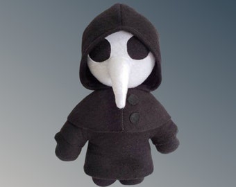 SCP 049 Plush, Plague Doctor, Containment Breach, Kawaii Horror Pillow, Cute Handmade