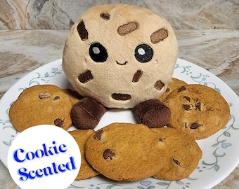 Kawaii Little Chocolate Chip Cookie Plush, Cute Food Plush, Play Food,   Scented, Sensory Toy