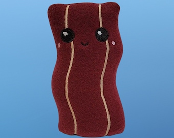 Kawaii Little Bacon Plush, Cute Breakfast Food Pillow, Play Food Toy,  Handmade