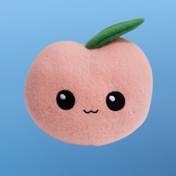 Kawaii Peach Plush, Cute Food Pillow, Play Food Toy, Fruit, Handmade