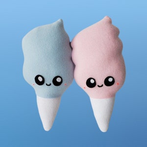 Kawaii Cotton Candy Plush, Cute Food Pillow, Soft Play Food Toy, Handmade