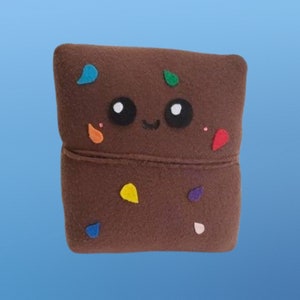 Kawaii Colorful Brownie Plush, Cute Food Pillow, Play Food Toy, Handmade