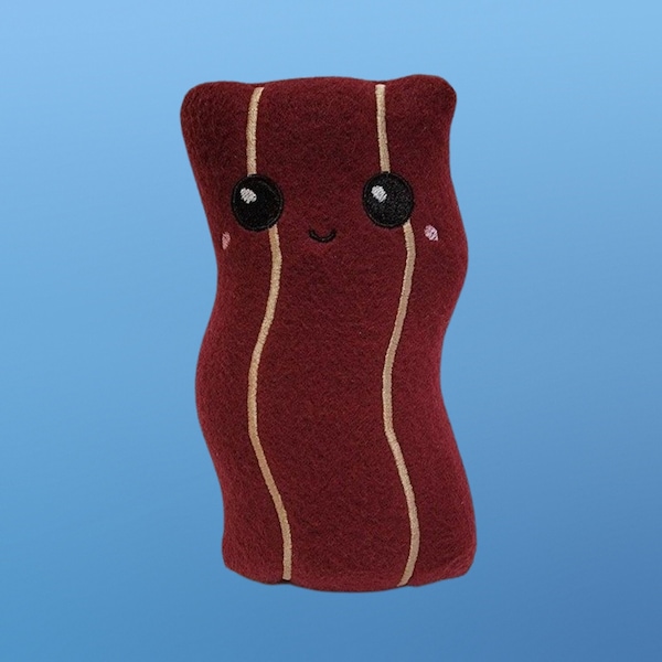 Kawaii Little Bacon Plush, Cute Breakfast Food Pillow, Play Food Toy,  Handmade