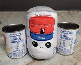 Kawaii Kondensmilchdose Plüsch, süße Lebensmittel Kissen, gesüßte Kondensmilch, Dosenmilch, Kochen, Spielen Lebensmittel Spielzeug, handgemacht