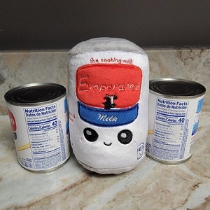 Kawaii Evaporated Milk Can Plush, Cute Food Pillow, Sweetened Condensed Milk, Canned Milk, Cooking, Play Food Toy, Handmade