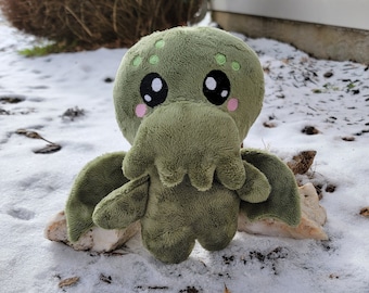 Cthulhu plush cryptid, H.P. Lovecraft, Cute Kawaii Horror, Handmade Goth Art