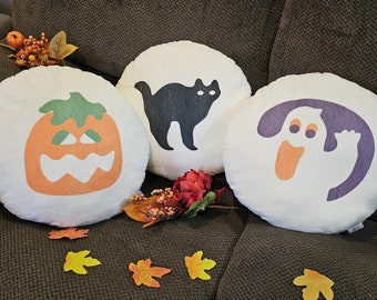 Peluche gigante de galleta de azúcar kawaii de Halloween, 15 pulgadas, linda almohada de comida, fantasma, gato, calabaza, juguete de comida para jugar, galletas para romper y hornear, hecho a mano