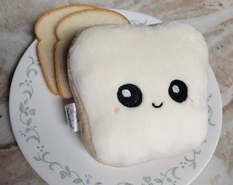 Kawaii Little Slice of Bread Plush, Cute Food Pillow, Play Food Toy, Handmade