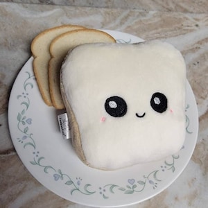 Kawaii Little Slice of Bread Plush, Cute Food Pillow, Play Food Toy, Handmade