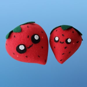 Kawaii Little Strawberry Plush, Cute Fruit Food Pillow, Play Food Toy, Handmade
