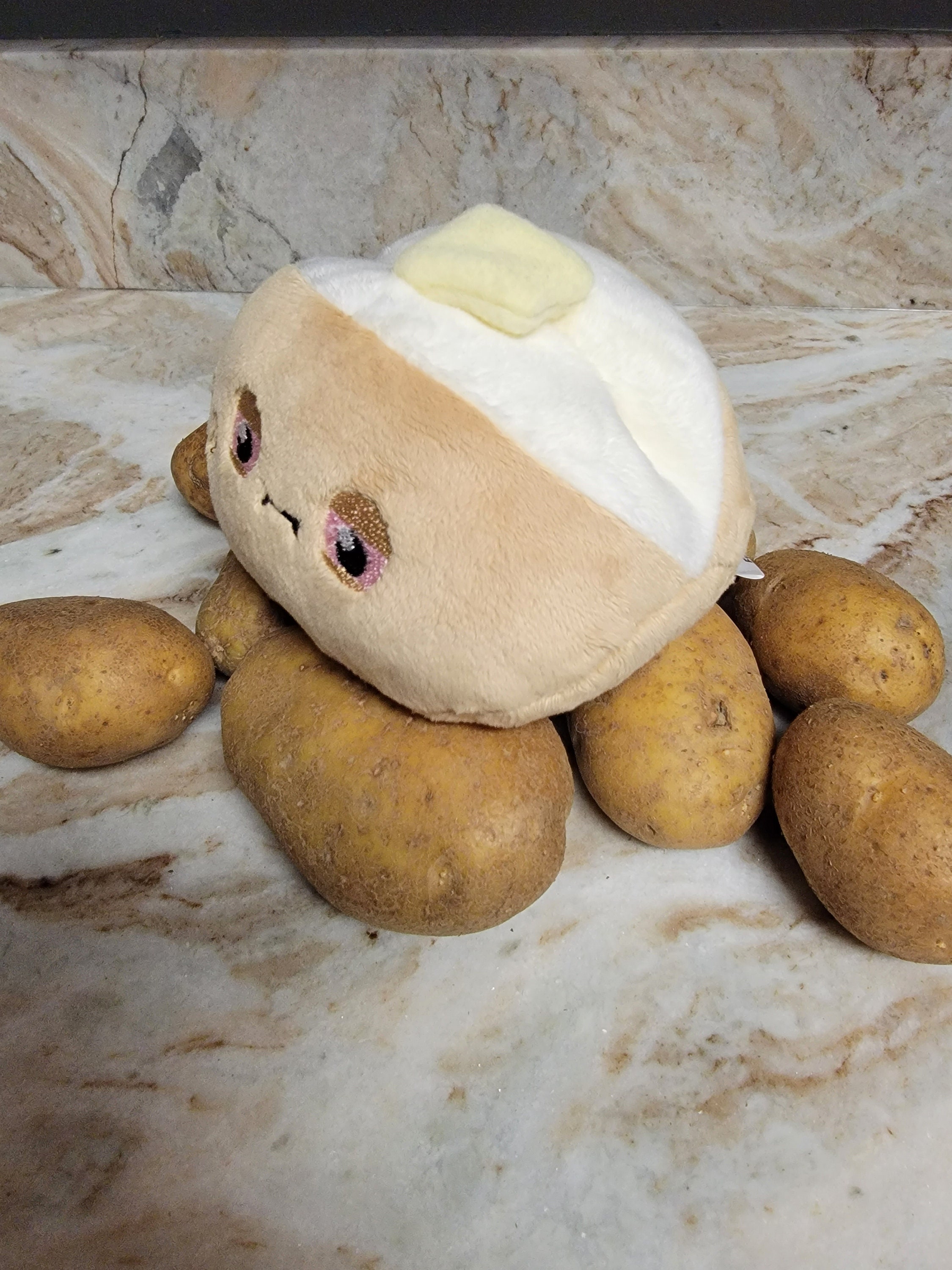 Cute Small Potato Plush Toy Net Red Expression Potato Throw Pillow