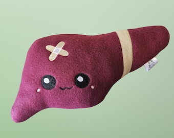 Leber-Plüschtier, Kawaii, niedlich, Leberkrebs, Leberoperation, Komfortkissen