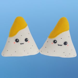 Kawaii Nacho Plush, Cute Food Pillow, Chip, Play Food Toy, Nacho and cheese, Handmade