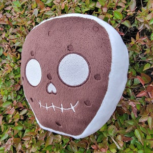 Kawaii Skeleton Ice cream Sandwich Plush, Cute Goth Food Pillow, Play Spooky Food Toy, Handmade Halloween