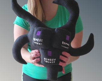 Giant Minecraft Wither Storm Plush, 17.5"× 14", Unofficial, Video Game Pillow, Handmade