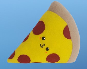 Kawaii Pizza Plush, Cute Food Pillow, Play Food Toy, Pepperoni