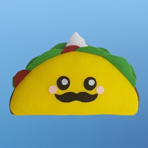 Kawaii Taco Plush, Cute Food Pillow, Play Food Toy, Handmade