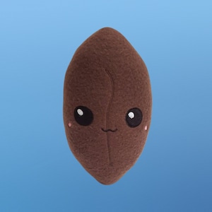 Kawaii Coffee Bean Plush, Cute Food Pillow, Play Food Toy, Handmade