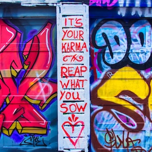 Street Art Photography Karma - street art graffiti colorful city photography