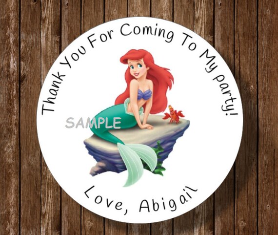 24 Little Mermaid Ariel Birthday Party Baby Shower Lollipop Stickers Princess
