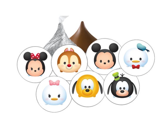 108 Mickey mouse face head stickers Envelope seals round hershey kisses labels