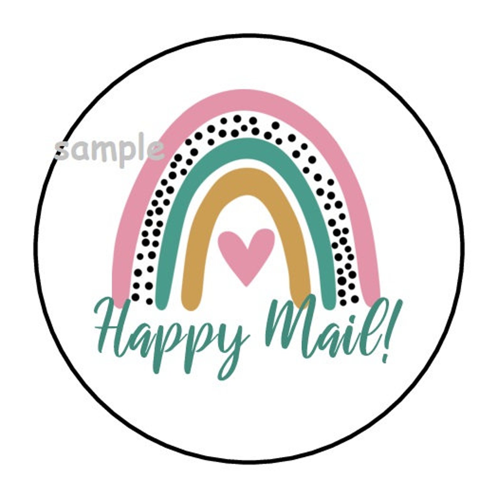 30 Printed and Mailed Happy Mail Rainbow Stickers Envelope Etsy