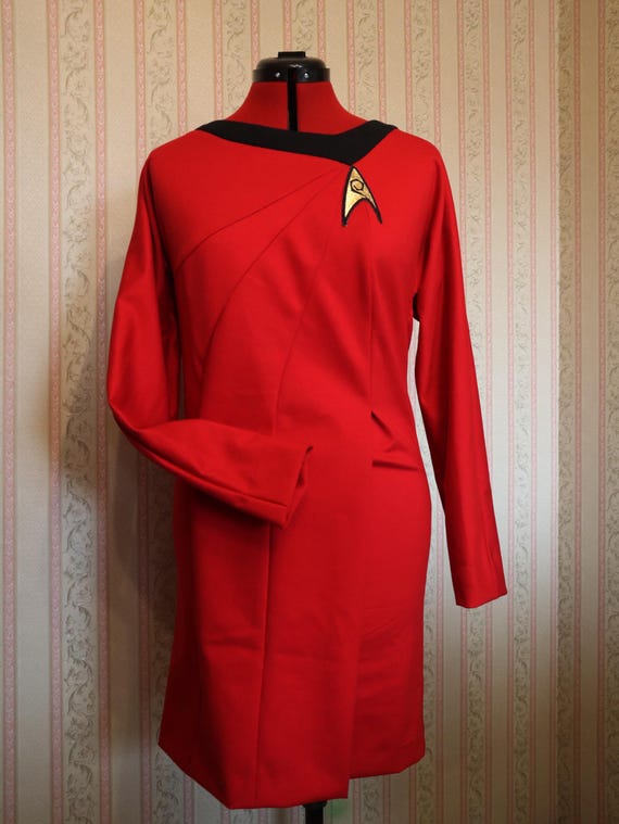star trek gold dress Star Trek Into Darkness Fleet Uhura Yellow Uniform Dress Cosplay Costume, XL / Female main image 0