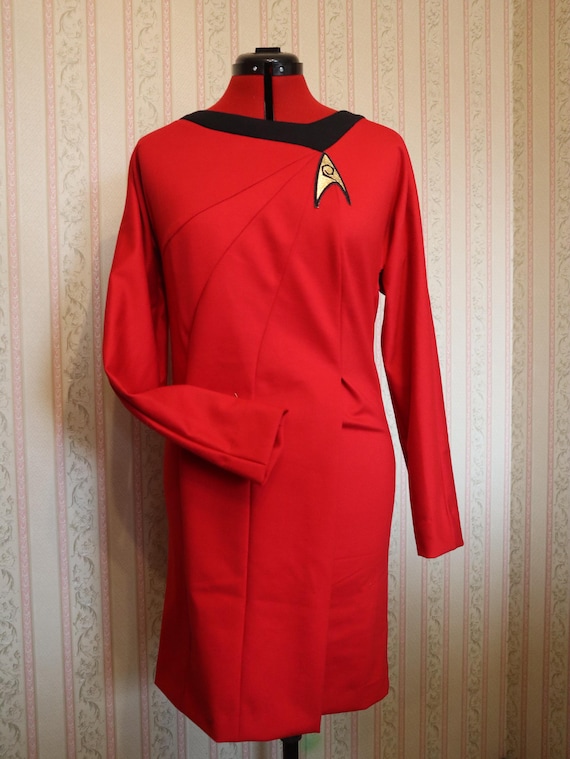 star trek red dress Costume for Star Trek TOS Cosplay The Female Duty Red Dress Uniform Beautiful