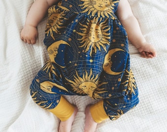 Moon Star Boho Baby romper 90s baby outfit baby girl outfit newborn baby gift boho baby clothes toddler romper Hippie Kids clothing Gift