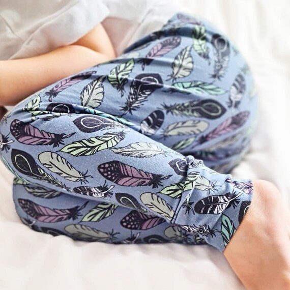 Organic Baby Leggings Toddler Leggings Girls Leggings Feather