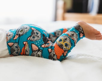 Leggings orgánicos para bebés, leggings para niños pequeños, leggings para niñas, leggings para gatos, regalo para bebés, ropa para bebés para gatos, regalo para bebés amantes de los gatos, ropa fresca para bebés