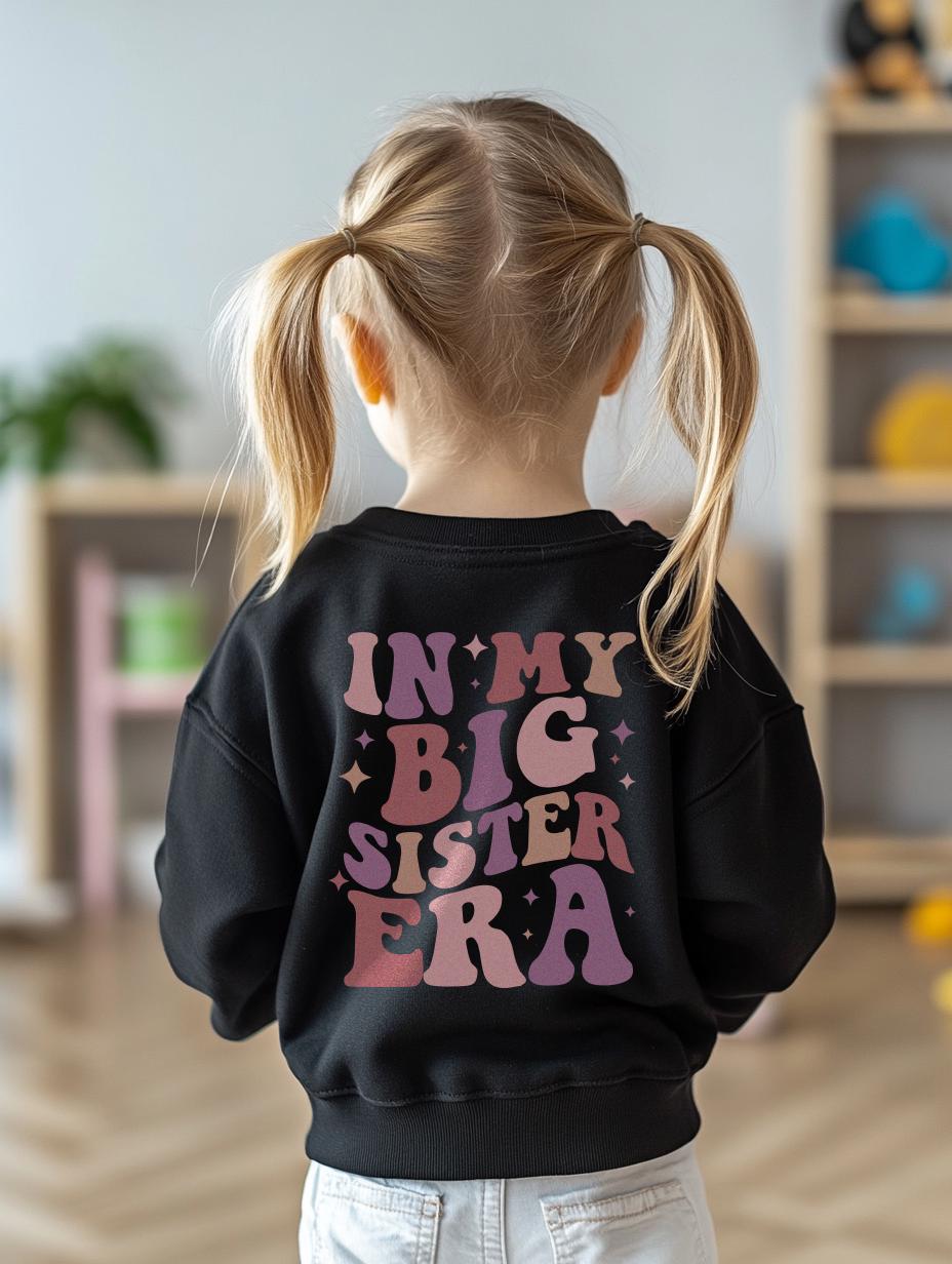 Big Sister Era Sweatshirt: Toddler Sibling Gift, Made in UK