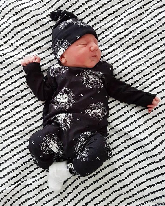 Monochrome Lion Romper Slip On Baby Romper Kids Onsie Etsy