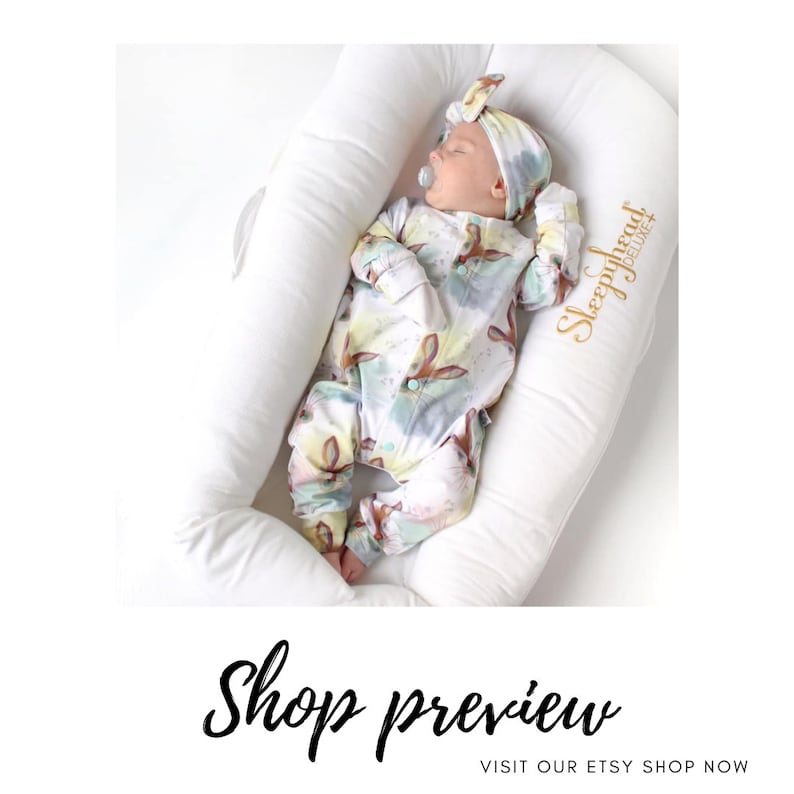 bunny rabbit print baby romper with matching headband