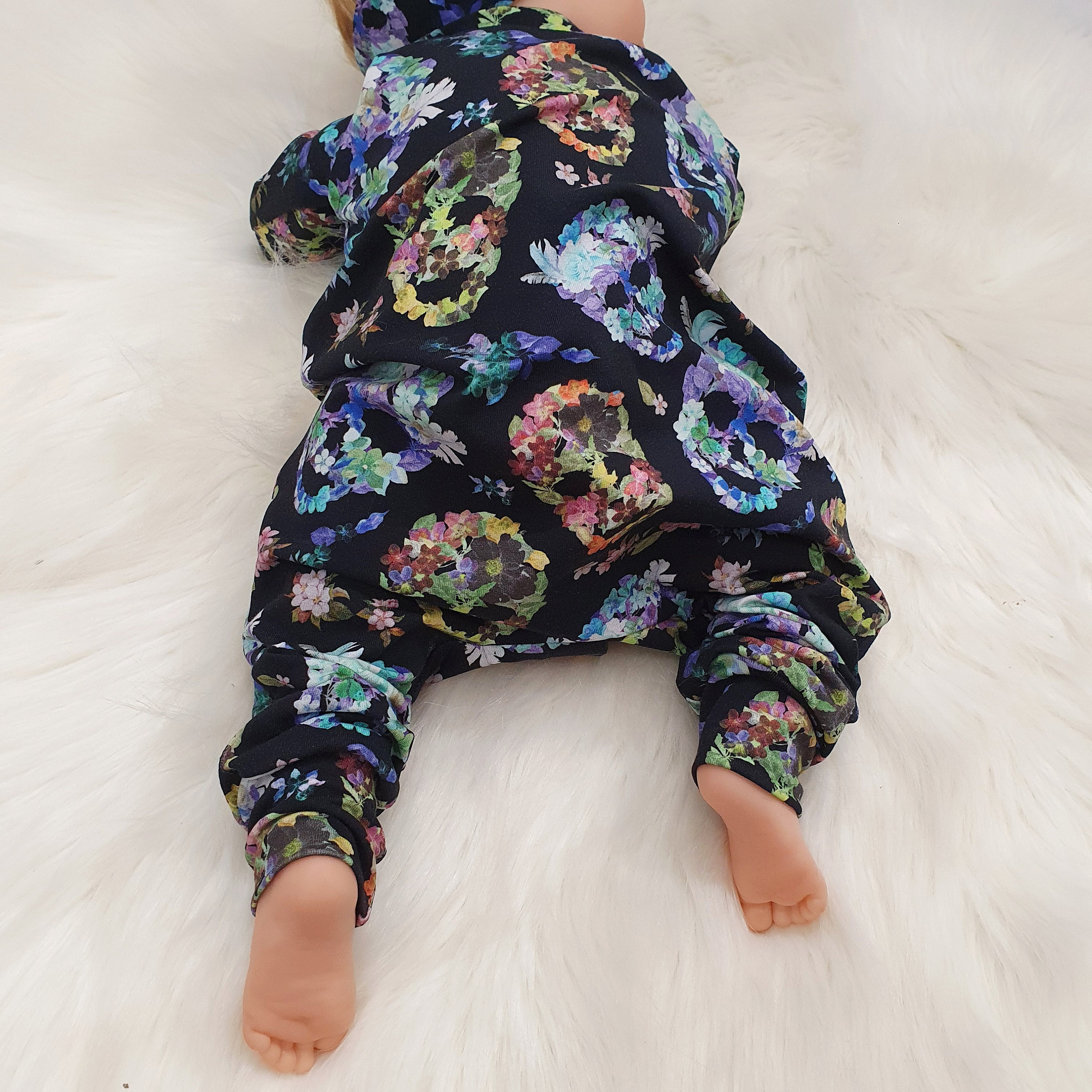 Alternative Baby Clothes, Floral Sugar Skull Baby Outfit, Unique