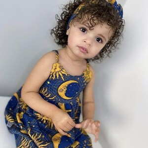 Meisjeskleding, boho-outfit voor meisjes, hippiekleding, boho-peuteroutfit, hemelse kleding, romper blauwe zon en maan, cadeau peutermeisje