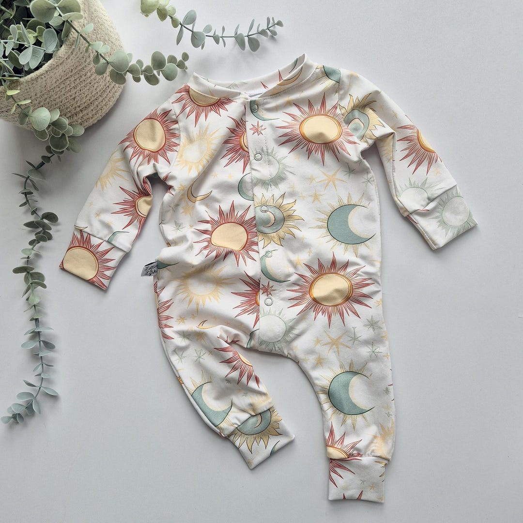 Summer Solstice Babygrow | Celestial Boho Baby Sleepsuit | Unisex ...