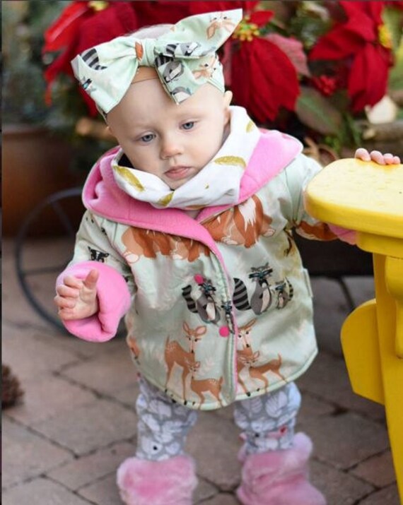 Baby Girls Jacket Reversible Jacket Baby Coat Girls Coat Etsy