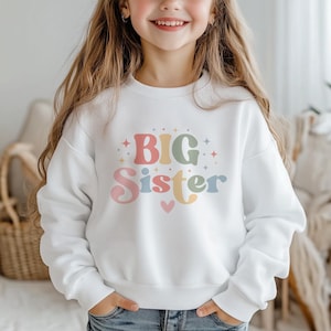 Sweat grande soeur, cadeau grande soeur, petite soeur, cadeau pour soeur, faire-part soeur, pull grande soeur, cadeau frère et soeur, haut grande soeur