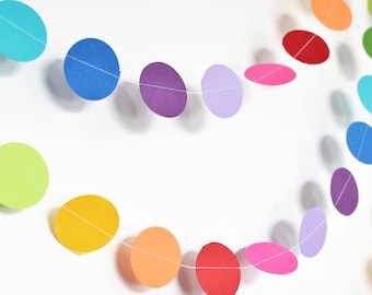 Rainbow Garland, 10ft, Paper Garland, Birthday Party Decor, Wedding Shower Decor, Nursery Decor