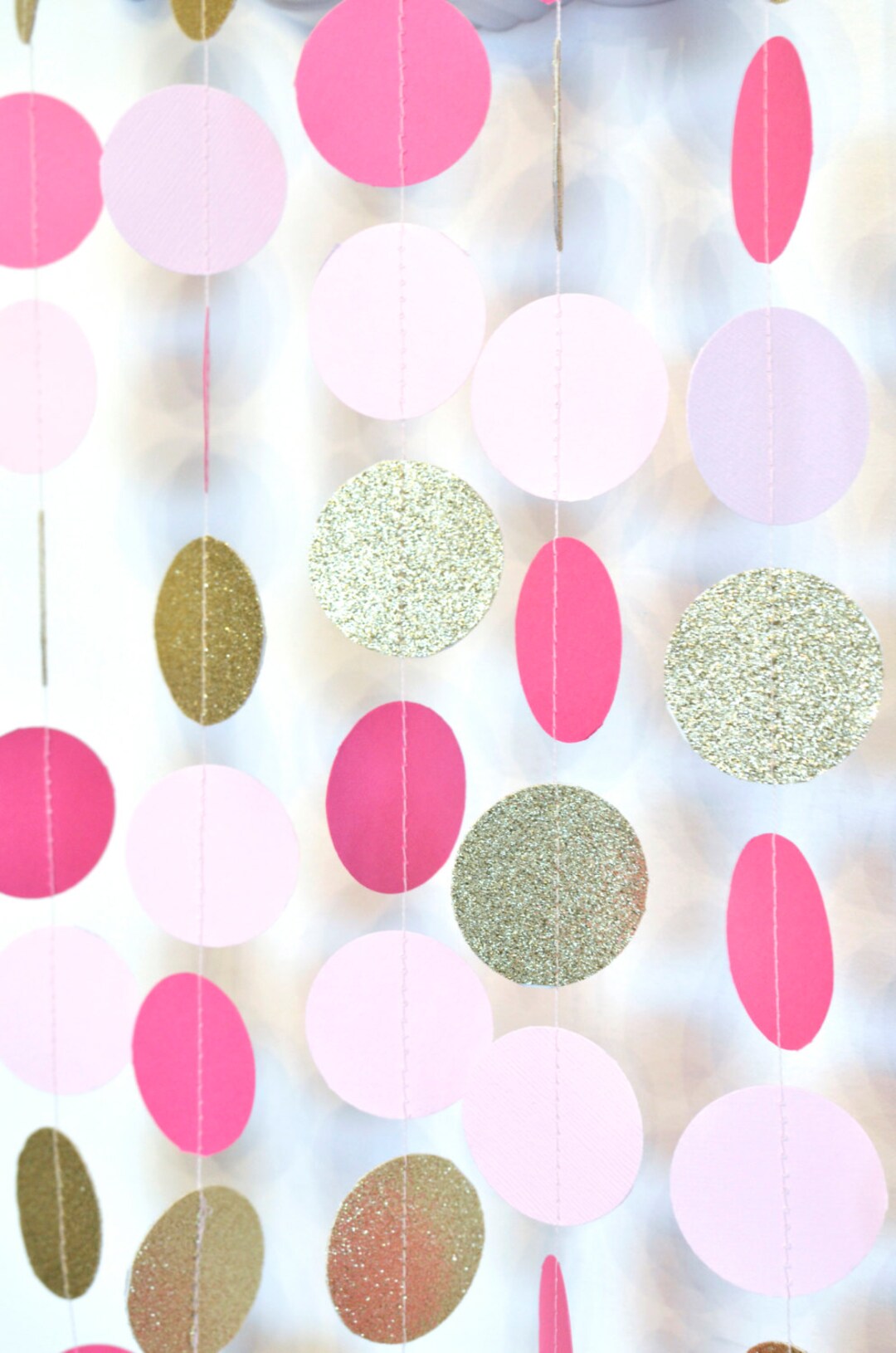 Fuschia Pink and Gold, 10ft, Paper Garland, Birthday Party Decor ...