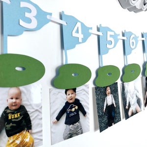 Golf Milestone Monthly Photo Banner, light blue, First Year, Birthday Party Decor, Photo Prop