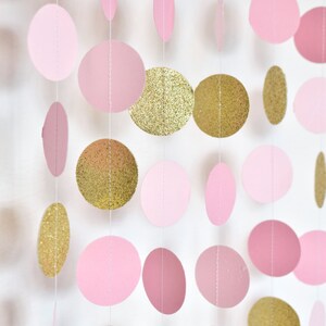Pink and Gold 10ft Paper Garland Birthday Party Decor | Etsy Canada