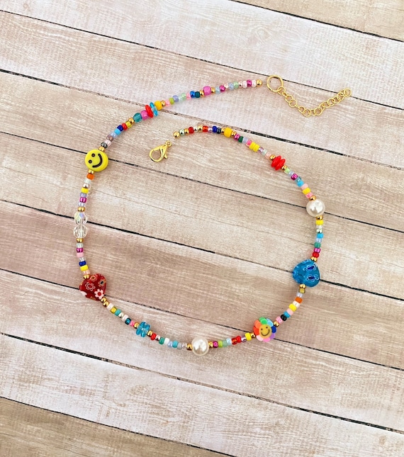 Rainbow Beaded Choker, Rainbow Bead Choker, Stretch Bead Choker, Seed Bead Choker, Miyuki Bead Choker, Stretchy Choker, Boho Bead Choker