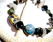 STATEMENT ADVENTURINE BRACELET Handcrafted/Colorful Bohemian Beaded Handmade Bracelet  =